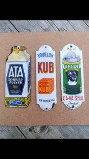 Antique enamel porcelain doorsigns