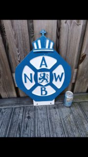 ANWB verkeers bord jaren 60 in top-staat, grootste formaat, dubbelzijdig, near mint