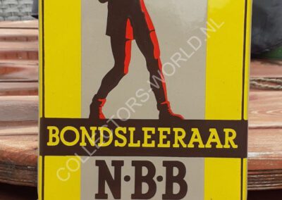 oud emaille reclamebord nbb boksbond jaren 40