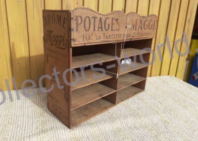 antique maggi potages wooden rack